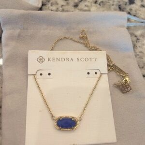 Kendra Scott blue necklace with KS bag & box